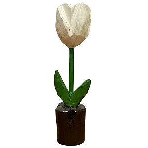 Tulipa Branca no Vaso - Joalisson - PB