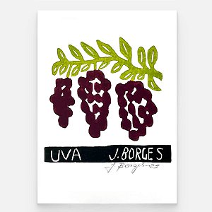 Xilogravura Uva P - assinada por J. Borges - PE (Última peça)