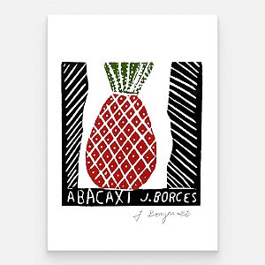 Xilogravura Abacaxi P - assinada por J. Borges - PE (Última peça)