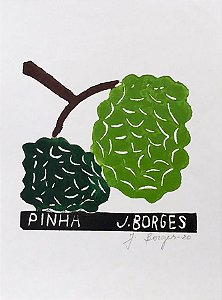 Xilogravura "Pinha" P - J. Borges - PE