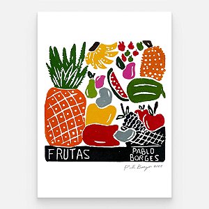 Xilogravura "Frutas" P - Pablo Borges - PE