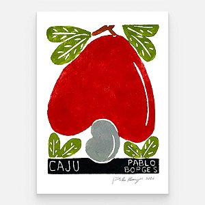 Xilogravura "Caju" P - Pablo Borges - PE