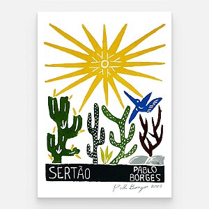 Xilogravura "Sertão" P - Pablo Borges - PE