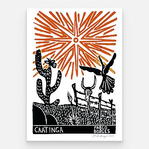 Xilogravura ''Caatinga" M - Pablo Borges - PE