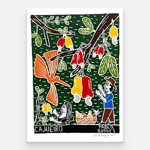 Xilogravura ''Cajueiro" M - Pablo Borges - PE