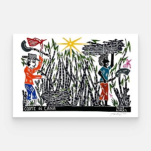Xilogravura ''Corte de Cana" G - Pablo Borges - PE