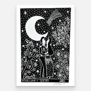 Xilogravura ''Amor, Luar e Sertão" G - Pablo Borges - PE