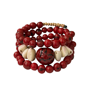 Pulseira Voltas Açaí Vermelho - Rosa - AL