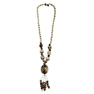 Colar de Jarina com Macrame Branco - Rose - AM