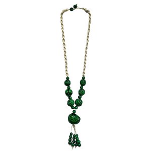Colar de Jarina com Macrame Verde - Rose - AM