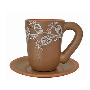 Caneca com Pires - Coleção Abacaxis - Paiol Lab - Vale do Jequitinhonha - MG