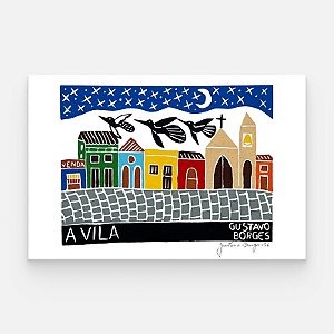 Xilogravura A Vila P - Gustavo Borges - PE
