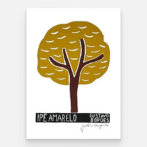 Xilogravura Ipê Amarelo P - Gustavo Borges - PE