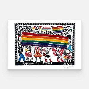 Xilogravura "Parada LGBTQIA+" G - J. Miguel - PE