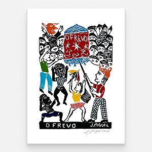 Xilogravura "O Frevo" M - J. Miguel - PE