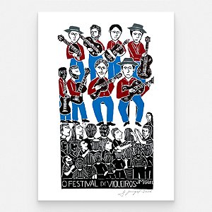Xilogravura "O Festival de Violeiros" G - J. Miguel - PE