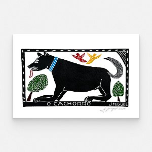 Xilogravura "O Cachorro" G - J. Miguel - PE