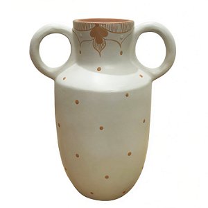 Vaso 2 Alças Branco - Silvana - Vale do Jequitinhonha - MG