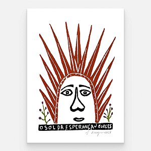 Xilogravura O Sol da Esperança M - assinada por J. Borges - PE (Garimpo Especial)