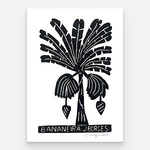 Xilogravura Bananeira M - assinada por J. Borges - PE (Garimpo Especial)
