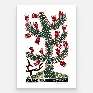 Xilogravura O Facheiro G - assinada por J. Borges - PE (Garimpo Especial)