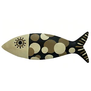 Peixe Pintura Preto e Marfim M - Tacy Pontual - PE
