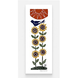 Xilogravura "Girassol" G Comprida - Edna - PE