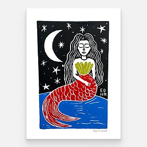 Xilogravura "Yemanjá" M 2026 - Edna - PE