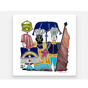Xilogravura Quadrada "Maracatu" M 2026 - Edna - PE