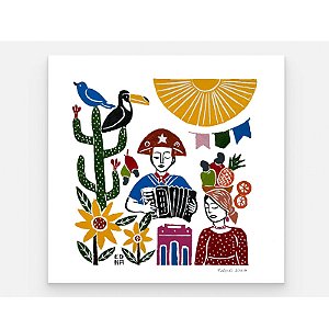 Xilogravura Quadrada "Nordeste" M 2026 - Edna - PE