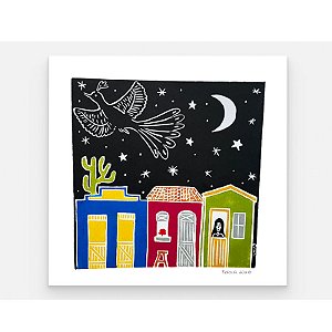 Xilogravura Quadrada "Vila do Sertão 2" M 2026 - Edna - PE
