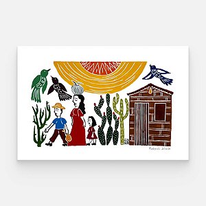 Xilogravura "Retirantes" G - Edna - PE