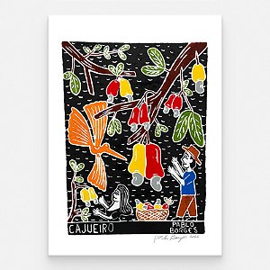 Xilogravura "Cajueiro 1" M 2026 - Pablo Borges - PE
