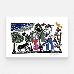 Xilogravura "Caminho da Roça" G 2025 - J. Miguel - PE