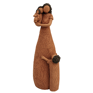 Escultura Mãe com 2 Filhos M - João Paulo Mota - MG