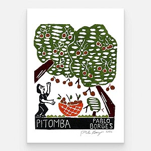 Xilogravura "Pitomba" P 2026 - Pablo Borges - PE