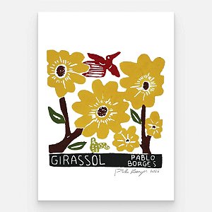 Xilogravura "Girassol" P 2026 - Pablo Borges - PE