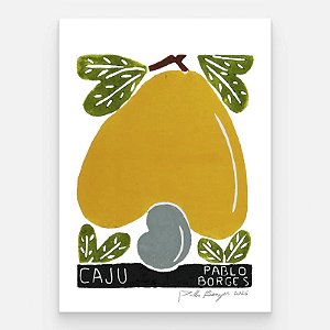 Xilogravura "Caju Amarelo" P 2026 - Pablo Borges - PE