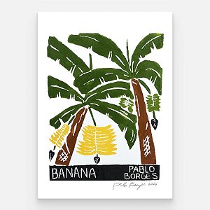 Xilogravura "Banana" P 2026 - Pablo Borges - PE