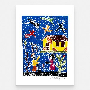 Xilogravura "Alegria Sertaneja" M 2026 - Pablo Borges - PE