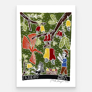 Xilogravura "Cajueiro 2" M 2026 - Pablo Borges - PE