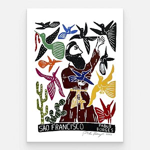 Xilogravura "São Francisco" M 2026 - Pablo Borges - PE