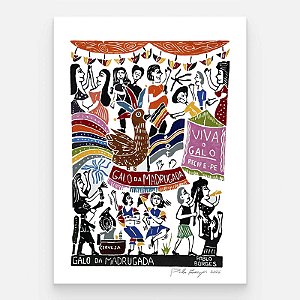 Xilogravura ''Galo da Madrugada" G 2026 - Pablo Borges - PE