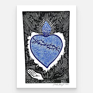 Xilogravura ''Coração Sagrado 2" G 2026 - Pablo Borges - PE