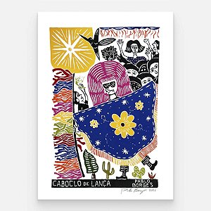 Xilogravura ''Cabloco de Lança" G 2026 - Pablo Borges - PE