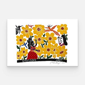 Xilogravura ''Girassóis" G 2026 - Pablo Borges - PE