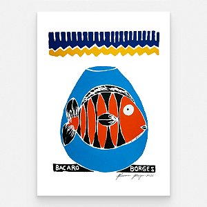 Xilogravura "Peixe" P 2026 - Bacaro Borges - PE
