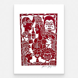 Xilogravura "Carnaval do Papangu" P 2026 - Bacaro Borges - PE