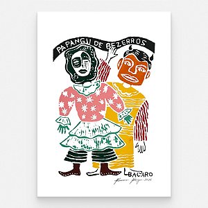 Xilogravura "Papangu de Bezerros" P 2026 - Bacaro Borges - PE