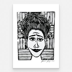Xilogravura "Mulher" P 2026 - Bacaro Borges - PE